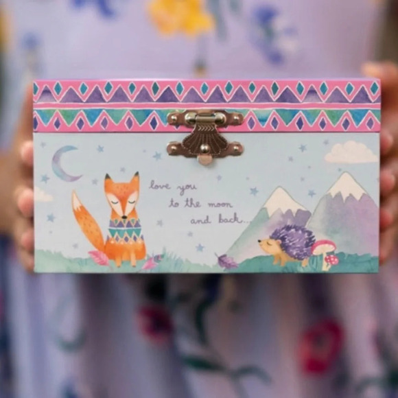 Woodland Animal Musical Jewelry Box, Pink/Purple, NIB - Picture 6 of 13